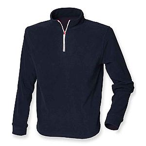 Finden + Hales Zip Neck Piped Micro Fleece - Navy/White