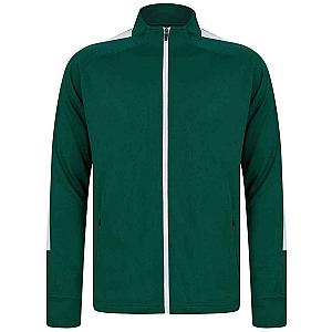 Finden + Hales Knitted Tracksuit Top - Bottle Green/White
