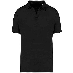 Native Spirit Linen Polo Shirt - Black