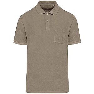 Native Spirit Terry Towel Polo Shirt - Cream Coffee