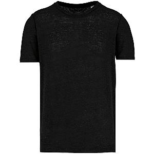 Native Spirit Crew Neck Linen T-Shirt - Black