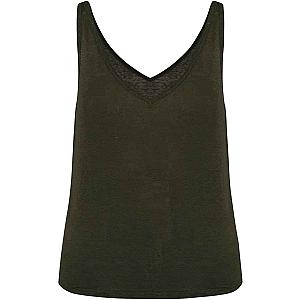 Native Spirit Ladies Linen Tank Top - Organic Khaki