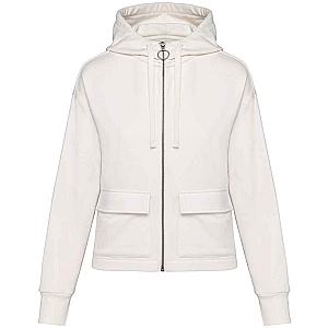 Native Spirit Ladies Full Zip Hooded Sweatshirt - Ivory
