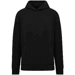 Native Spirit Unisex Washed Effect Oversized Hooded Sweatshirt - Washed Black
