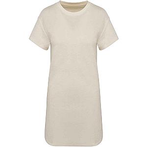 Native Spirit Ladies Terry Towel Dropped Shoulder T-Shirt Dress - Ivory