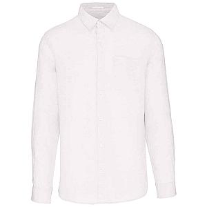 Native Spirit Long Sleeve Linen Shirt - White