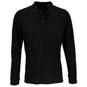 SOL'S Unisex Prime Long Sleeve Piqué Polo Shirt - Black