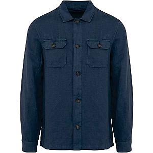 Native Spirit Linen Washed Overshirt - Washed Navy