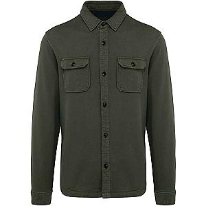 Native Spirit Faded Brushed Fleece Overshirt - Washed Organic Khaki