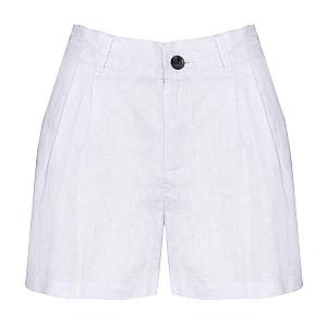 Native Spirit Ladies Linen Bermuda Shorts - White