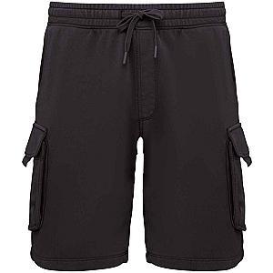 Native Spirit French Terry Washed Effect Cargo Shorts - Washed Black
