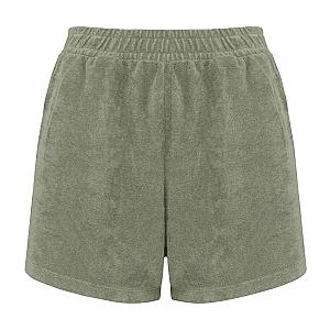 Native Spirit Ladies Terry Towel Shorts - Almond Green