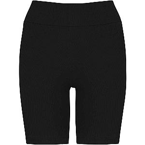 Native Spirit Ladies Ribbed Shorts - Black