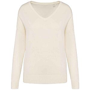 Native Spirit Ladies TENCEL™ V Neck Sweater - Ivory