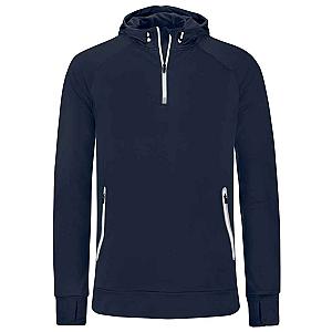 Proact Zip Neck Hooded Sweatshirt - Navy
