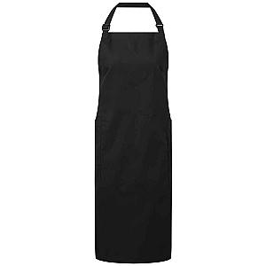 Premier Recycled Polyester and Fairtrade Organic Cotton Bib Apron - Black