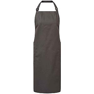 Premier Recycled Polyester and Fairtrade Organic Cotton Bib Apron - Dark Grey