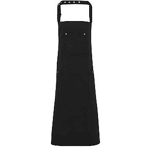 Premier Cotton Chino Bib Apron - Black
