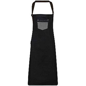 Premier Division Bib Apron - Black Denim
