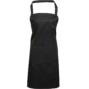 Premier 'Colours' Bib Apron with Pocket - Black