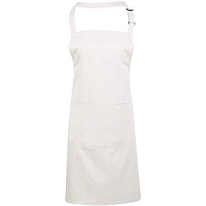Premier 'Colours' Bib Apron with Pocket - White
