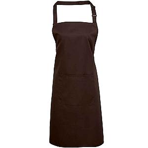 Premier 'Colours' Bib Apron with Pocket - Brown