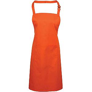 Premier 'Colours' Bib Apron with Pocket - Orange