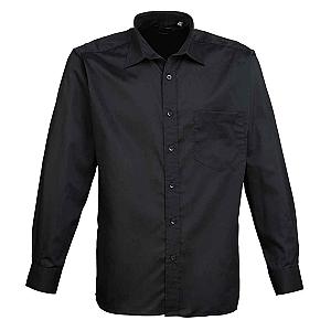 Premier Long Sleeve Poplin Shirt - Black