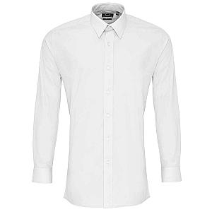 Premier Long Sleeve Fitted Poplin Shirt - White
