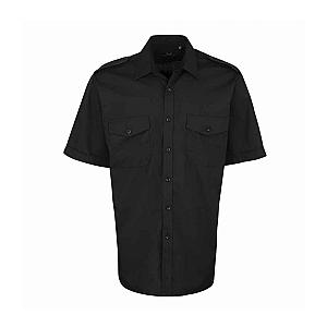 Premier Short Sleeve Pilot Shirt - Black