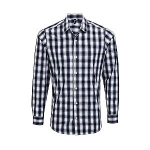 Premier Mulligan Check Long Sleeve Shirt - White/Navy