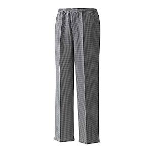 Premier Pull On Chef's Check Trousers - Black/White