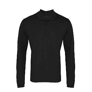 Premier Long Sleeve Coolchecker® Piqué Polo Shirt - Black
