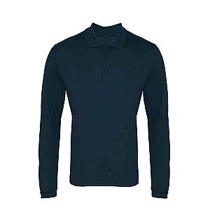 Premier Long Sleeve Coolchecker® Piqué Polo Shirt - Navy