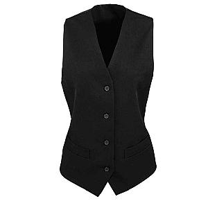 Premier Ladies Lined Waistcoat - Black