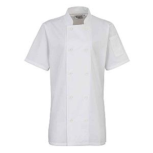 Premier Ladies Short Sleeve Chef's Jacket - White