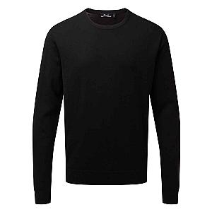 Premier Cotton Rich Crew Neck Sweater - Black