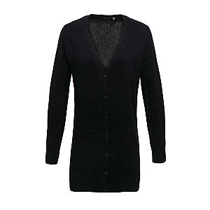 Premier Ladies Longline V Neck Cardigan - Black