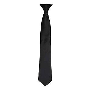 Premier 'Colours' Satin Clip Tie - Black