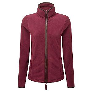 Premier Ladies Artisan Fleece Jacket - Burgundy/Brown