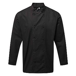 Premier Coolchecker® Long Sleeve Chef's Jacket - Black