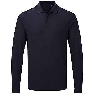 Premier Essential Unisex Long Sleeve Polo Shirt - Navy