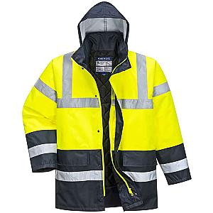 Portwest Hi-Vis Contrast Traffic Jacket - Yellow/Navy