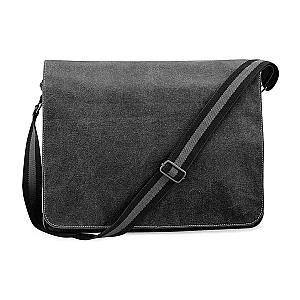 Quadra Vintage Canvas Despatch Bag - Vintage Black