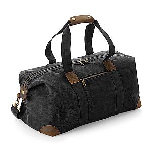 Quadra Heritage Waxed Canvas Holdall - Black