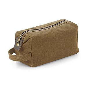 Quadra Heritage Waxed Canvas Wash Bag - Desert Sand