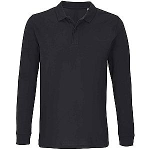 SOL'S Unisex Planet Long Sleeve Piqué Polo Shirt - Black