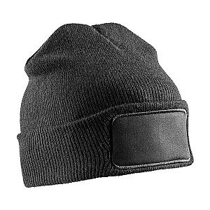 Result Genuine Recycled Double Knit Printers Beanie - Black