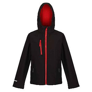 Regatta Kids Ablaze Three Layer Soft Shell Jacket - Black/Classic Red