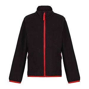 Regatta Kids Full Zip Micro Fleece Jacket - Black/Classic Red
